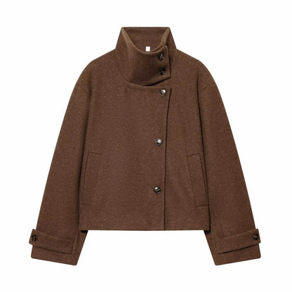 Women's Vintage Stand Collar Wool Coat – Rowena