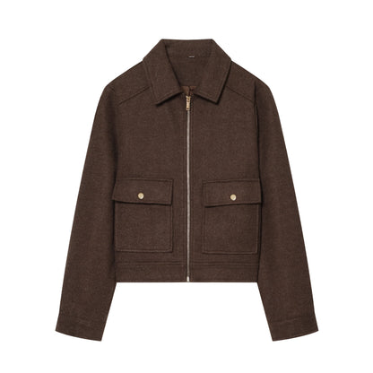 Women's Vintage Stand Collar Wool Coat – Rowena