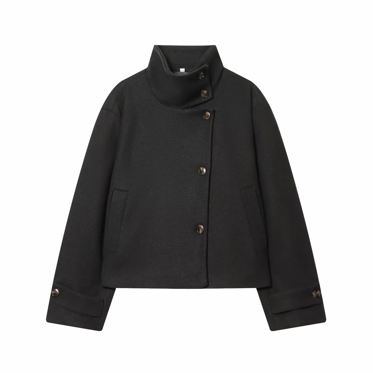 Women's Vintage Stand Collar Wool Coat – Rowena