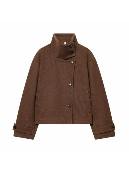 Women's Vintage Stand Collar Wool Coat – Rowena