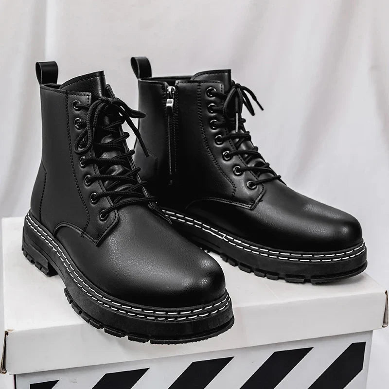 Men's Patent Leather Motorcycle Boots – Torvane