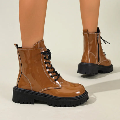 Women's Square Heel Chunky Ankle Boots – Tessalane