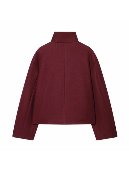 Women's Vintage Stand Collar Wool Coat – Rowena