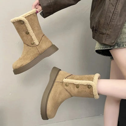 Women's Quilted Mid-Calf Winter Boots – Halvienne