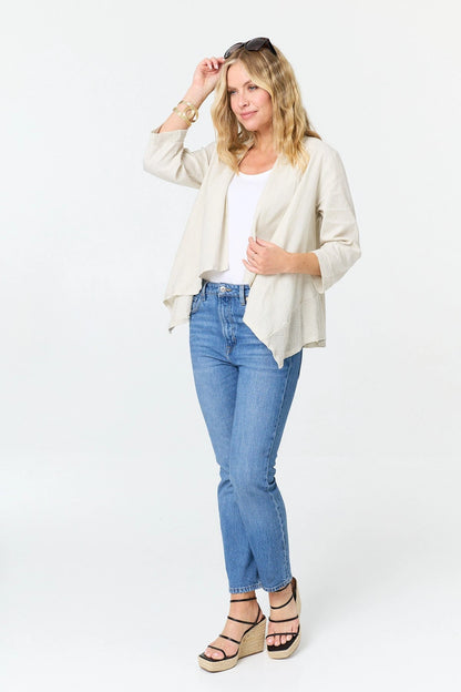 3/4 Sleeve Relaxed Waterfall Cardigan