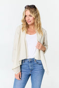 3/4 Sleeve Relaxed Waterfall Cardigan