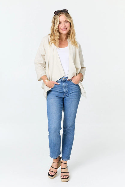3/4 Sleeve Relaxed Waterfall Cardigan
