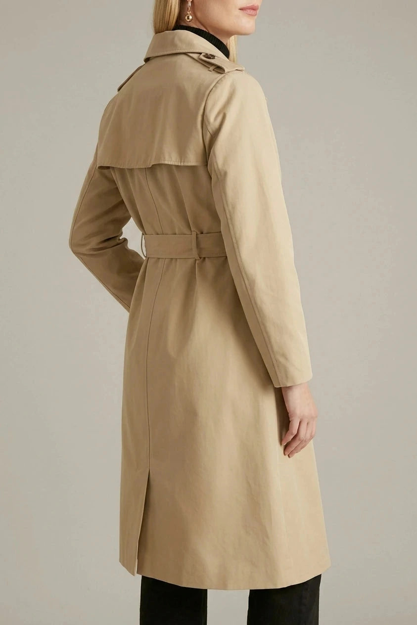 Belted Long Trench Coat With Belt, Long Trench Coat, Belted Coat