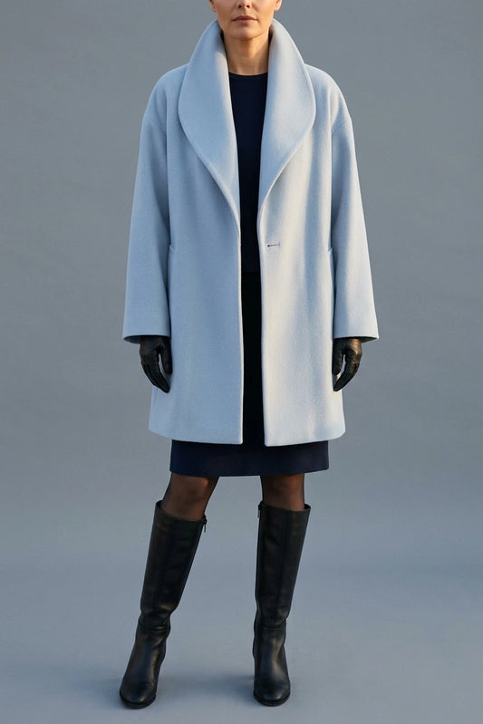 Women's Oversized Collar Coat Hip-Length Long Sleeve — variant_front
