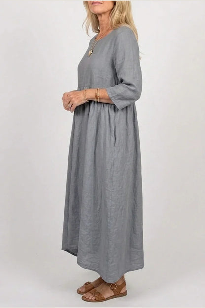 Beatrice | Three Quarter Sleeve Midi Dress — variant_front