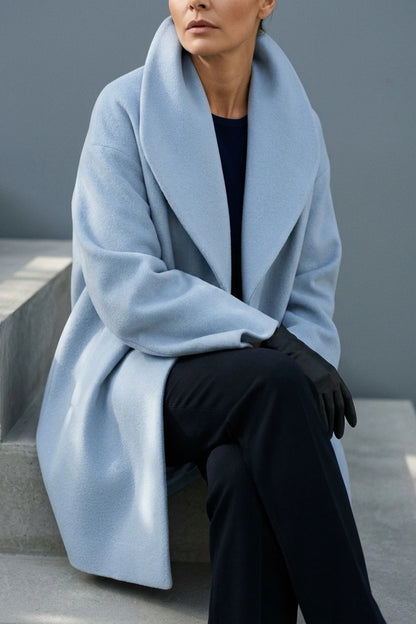 Women's Oversized Collar Coat Hip-Length Long Sleeve — variant_front
