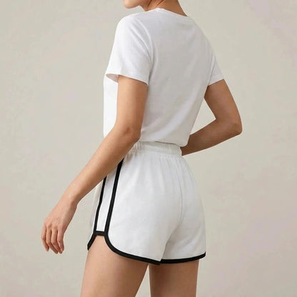 Drawstring Striped High Waist Sport Shorts