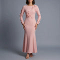 3D Floral Appliqué Long Sleeve Maxi Dress Wedding Guest Dress