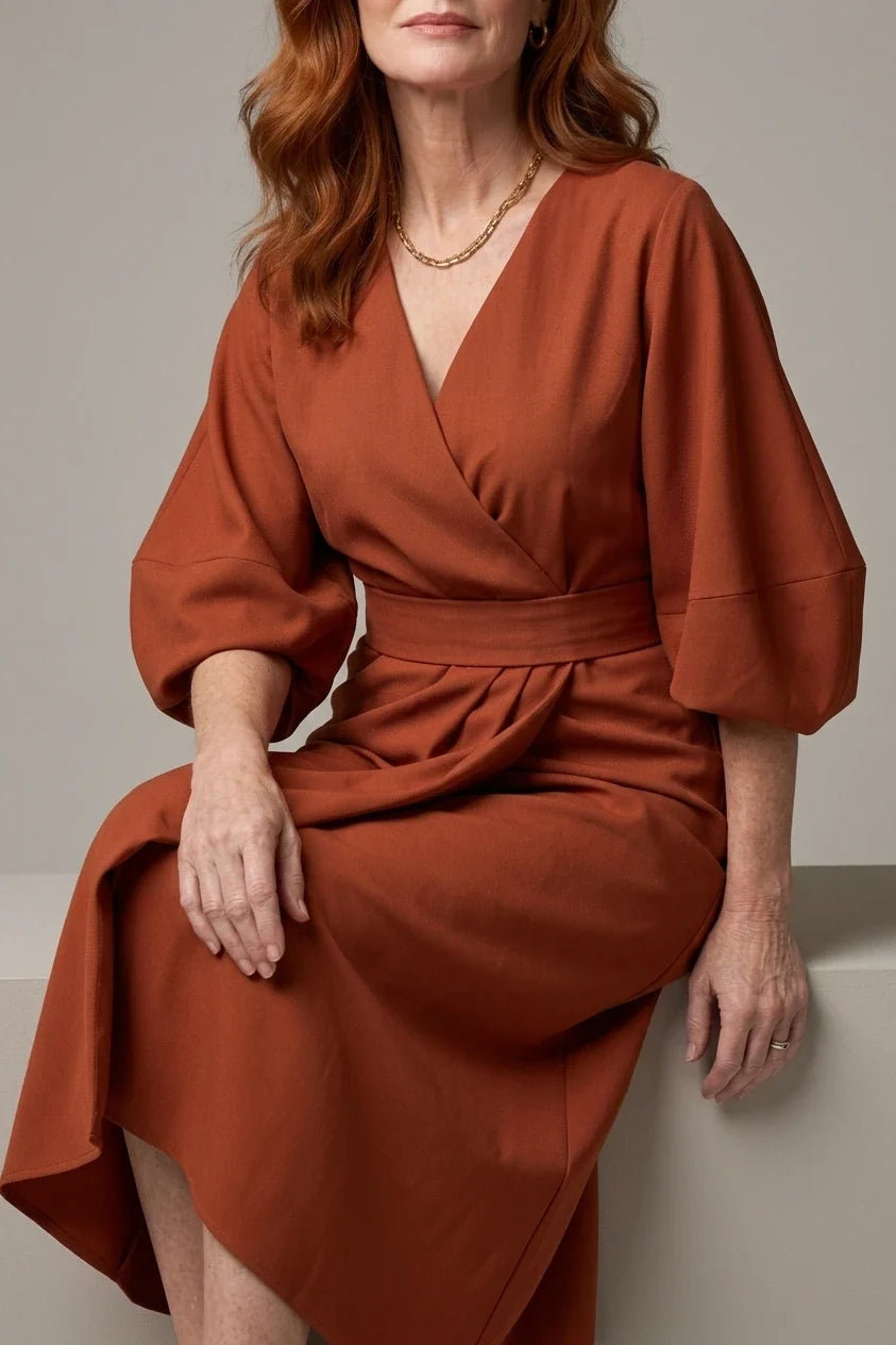Beryl | Sculpted Waist Panel Midi Dress — variant_front