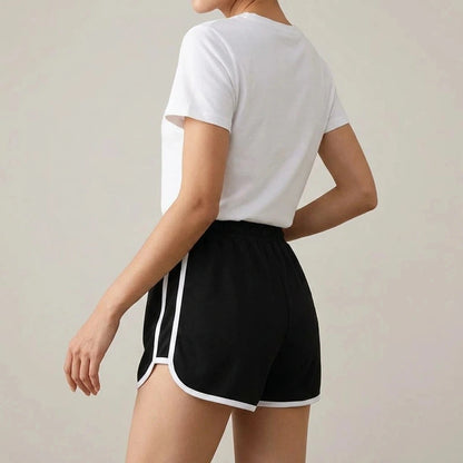 Drawstring Striped High Waist Sport Shorts