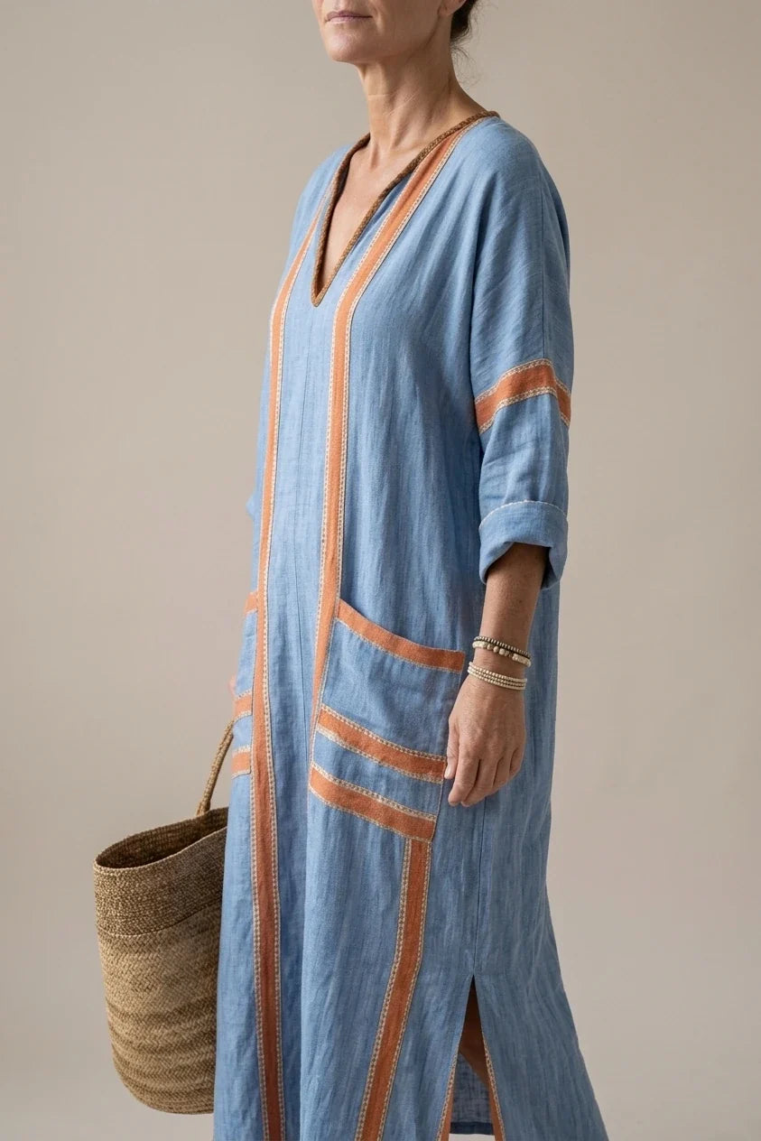 Avenor | V Neck Soft Structure Midi Dress — variant_front