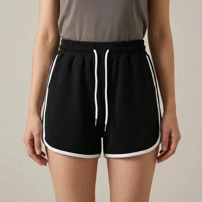 Drawstring Striped High Waist Sport Shorts