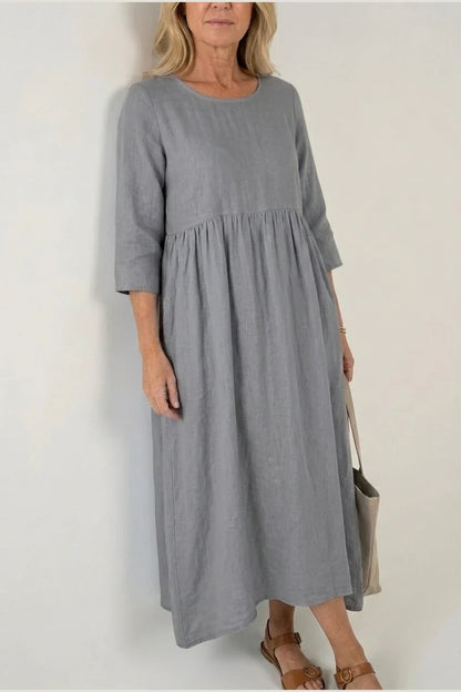 Beatrice | Three Quarter Sleeve Midi Dress — variant_front