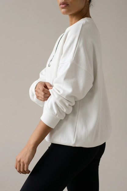 Oversized Half Zip Sweatshirt with Ring Pull Detail — variant_front