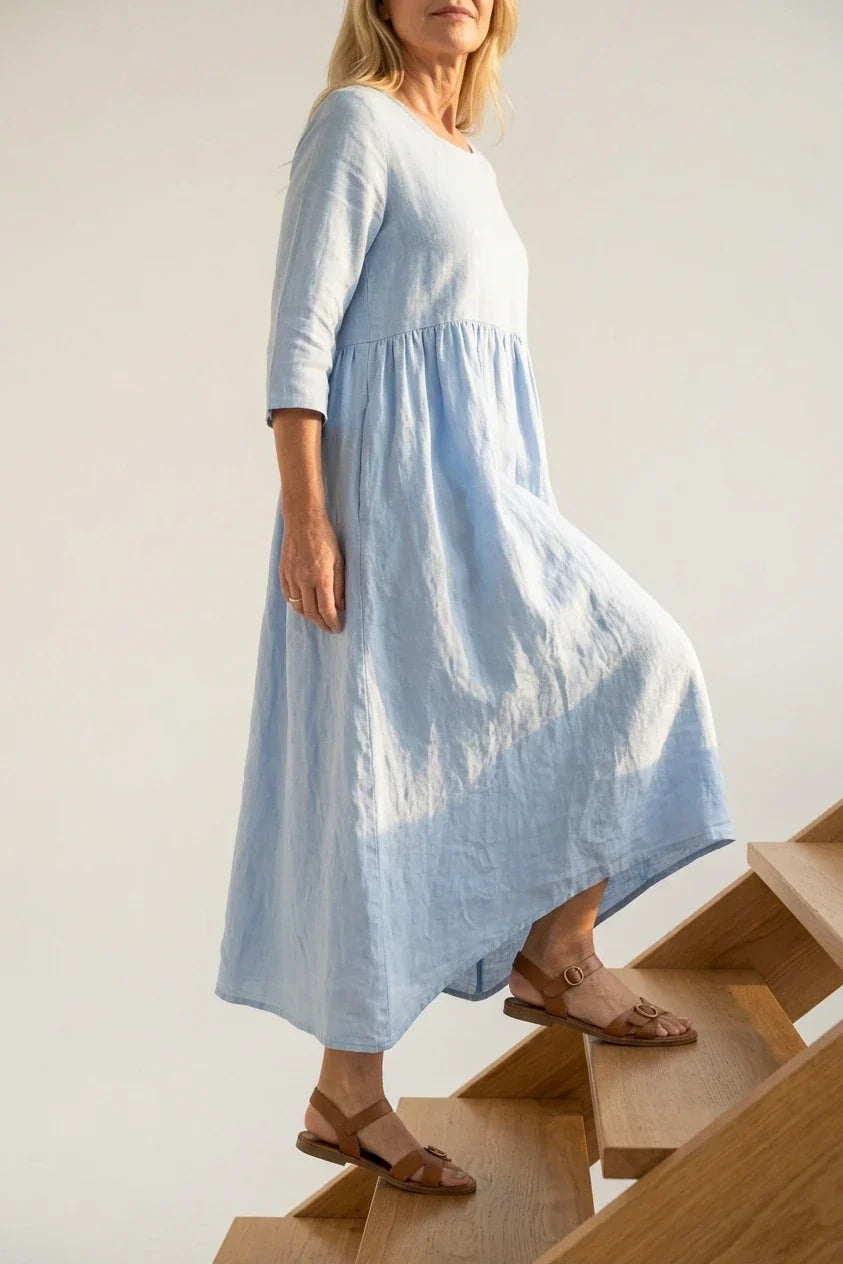 Beatrice | Three Quarter Sleeve Midi Dress — variant_front