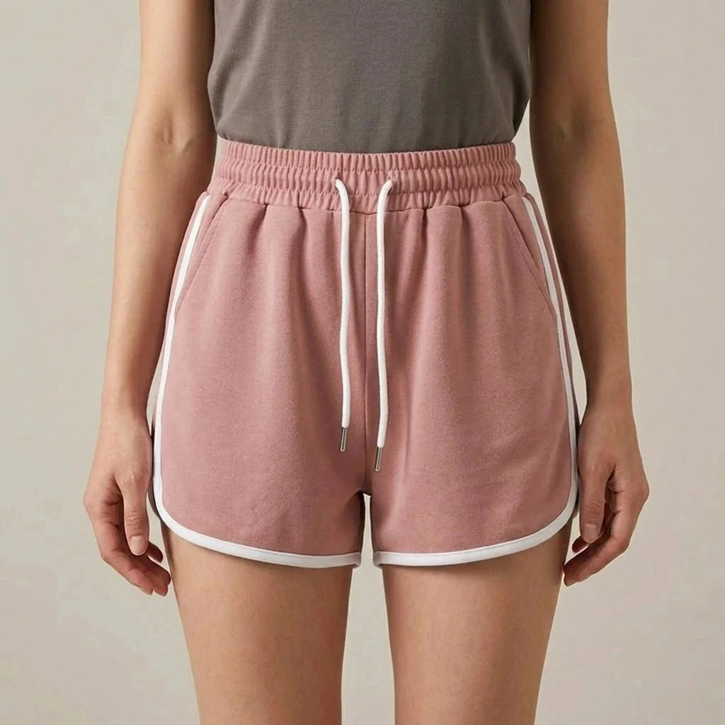 Drawstring Striped High Waist Sport Shorts