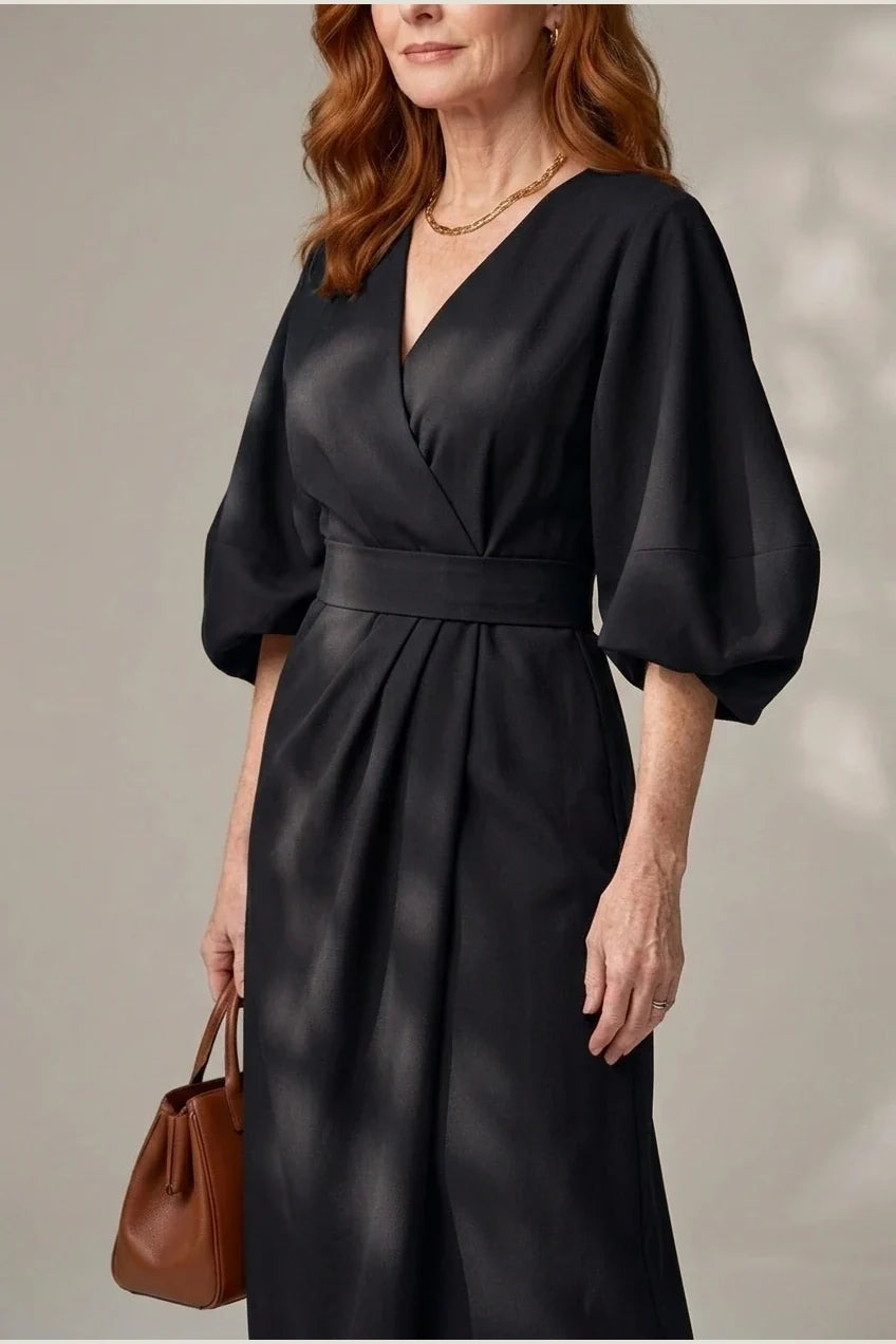 Beryl | Sculpted Waist Panel Midi Dress — variant_front