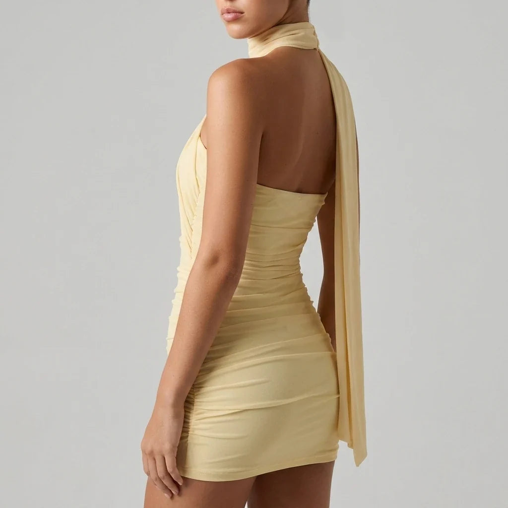 Breaking News Micro Mini Dress - Yellow — variant_front