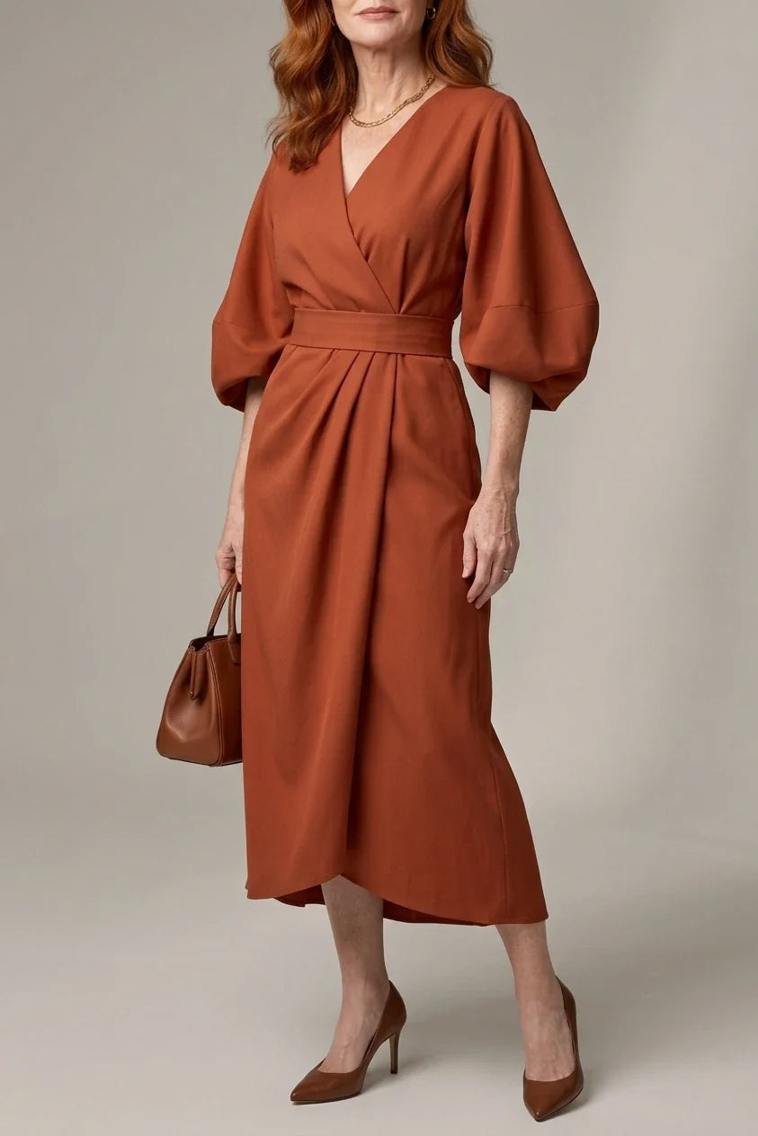 Beryl | Sculpted Waist Panel Midi Dress — variant_front