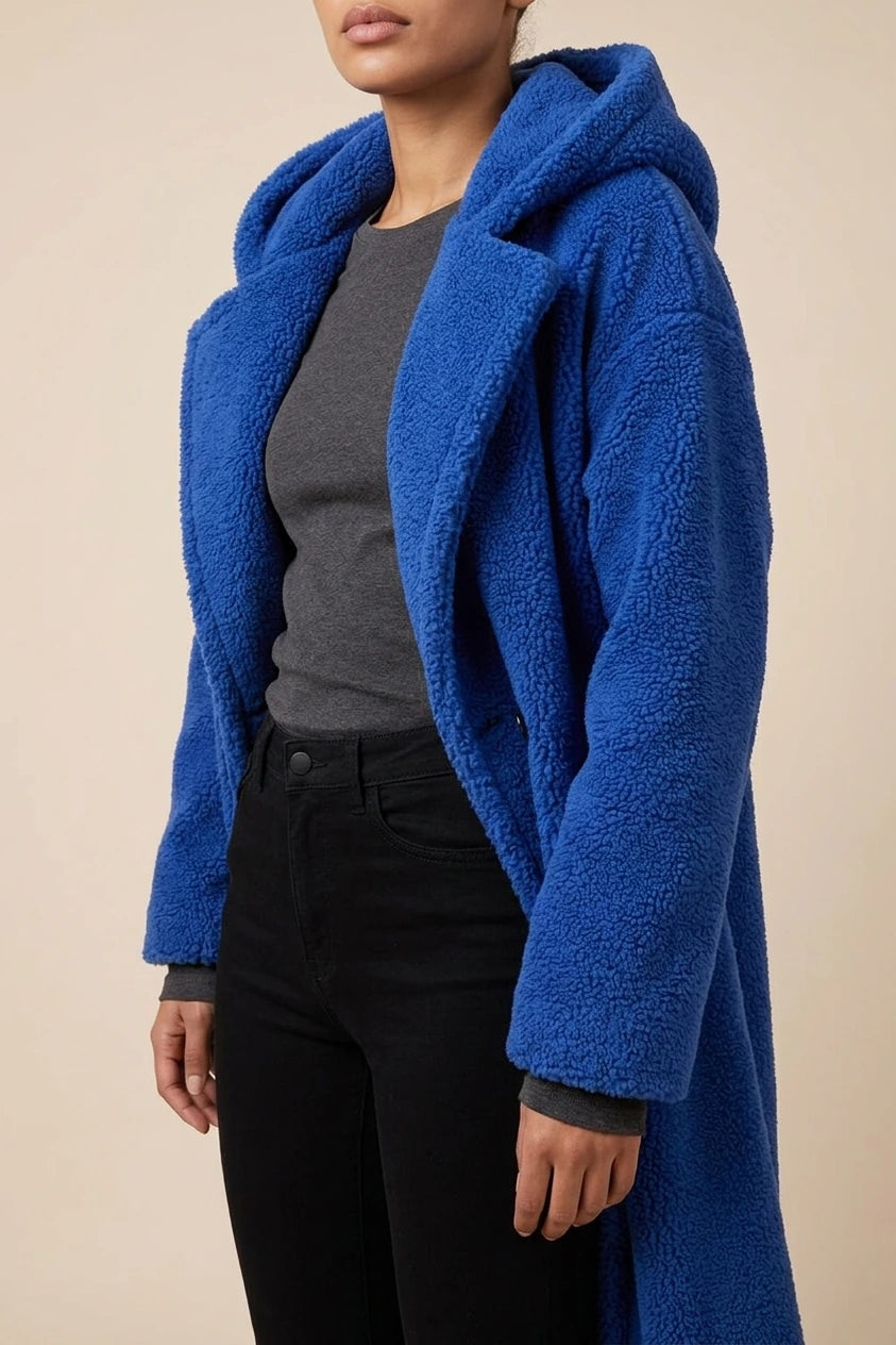Women's Teddy Fleece Hooded Jacket in Oversized Fit — variant_front