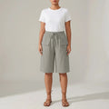 Bermuda Shorts With Elasticated Waistband And Adjustable Drawstring, Patch Pockets