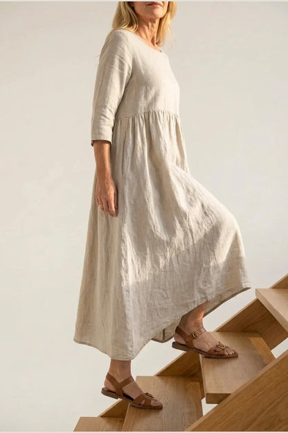Beatrice | Three Quarter Sleeve Midi Dress — variant_front