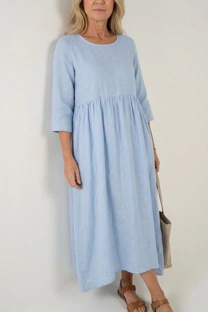 Beatrice | Three Quarter Sleeve Midi Dress — variant_front