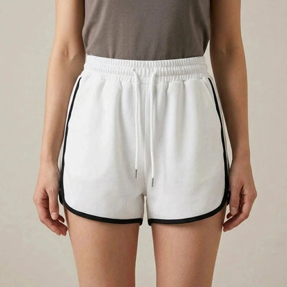 Drawstring Striped High Waist Sport Shorts