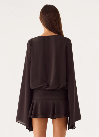 Elisana Mini Dress - Chocolate